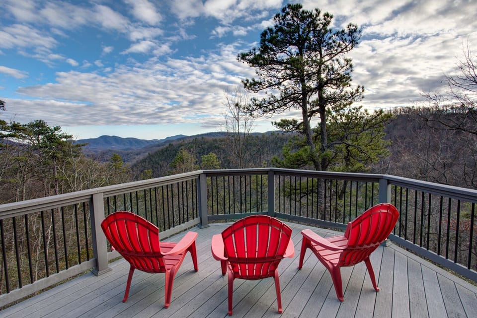 Deck with long range views of gentle rolling hills