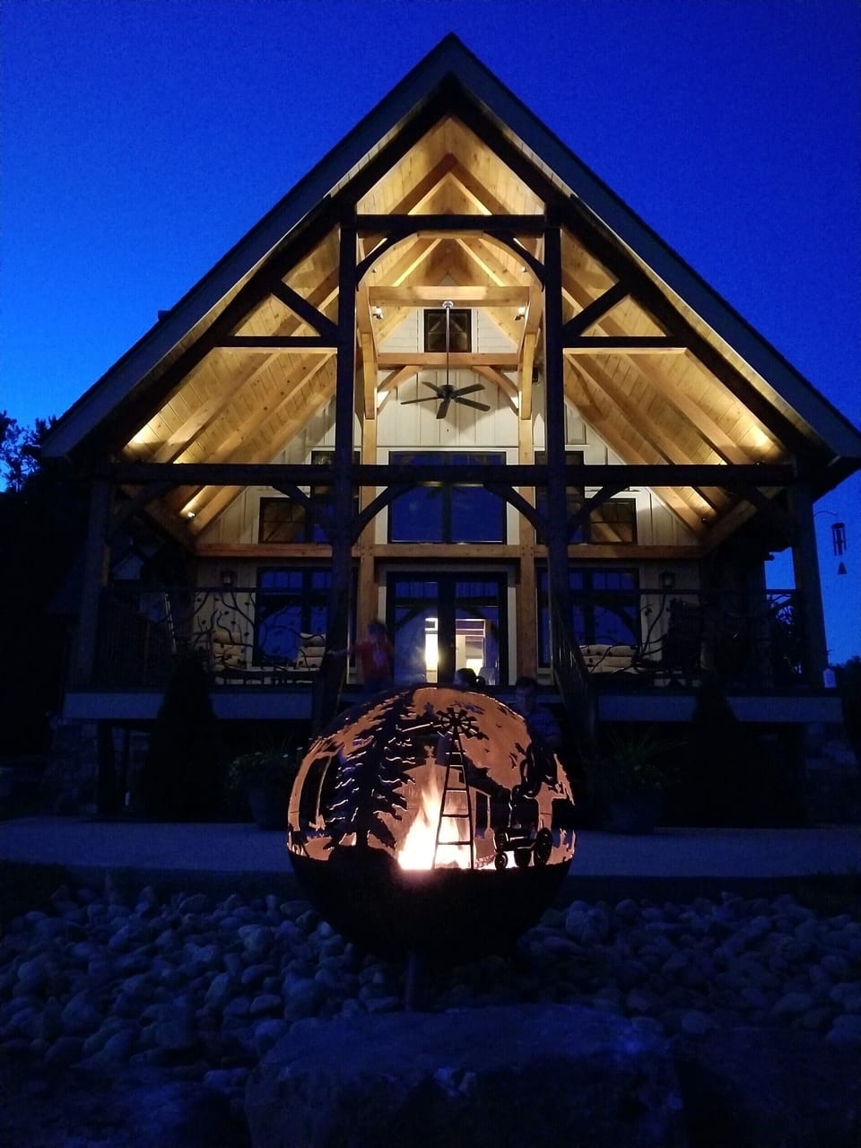 Amazing guest house with custom made ( in our metal shop) fire pit on our farm