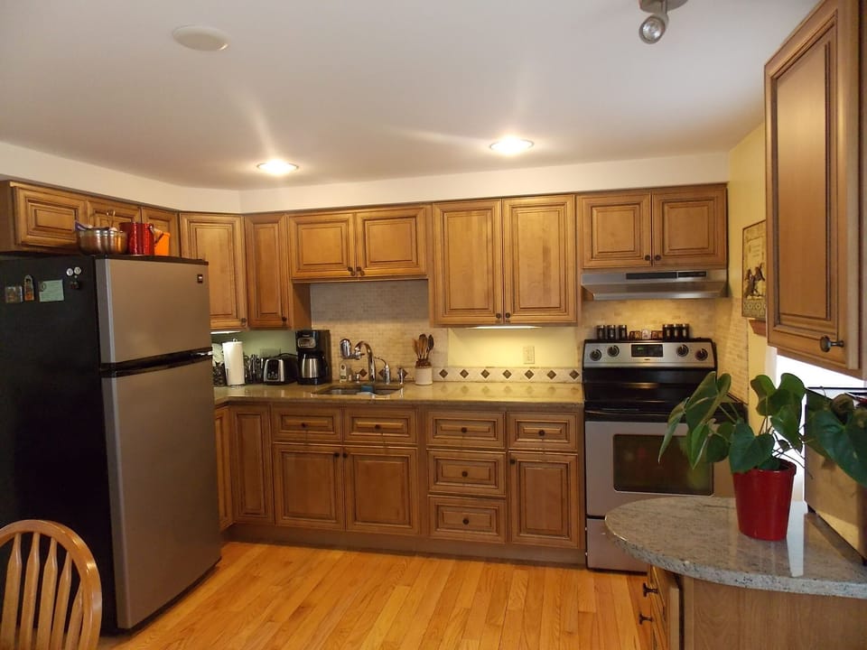 Updated kitchen with basic spices