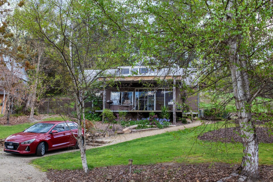 Glasshouse chalet..trees have grown around front deck for privacy since.