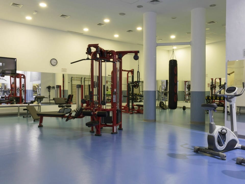 Exercise Equipment, Building, Lighting, Gym, Floor, Flooring, Exercise Machine