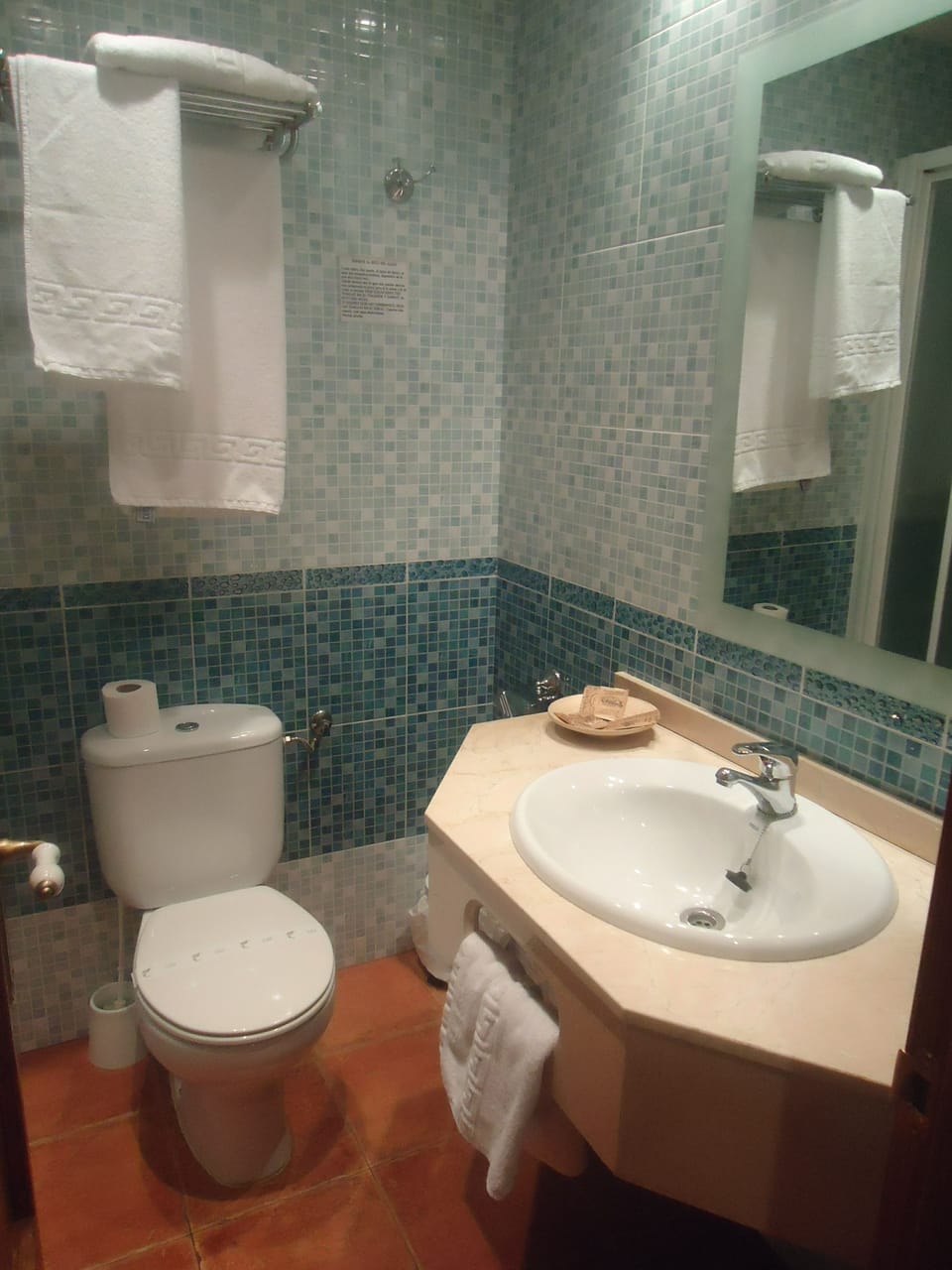 Shower, free toiletries, towels
