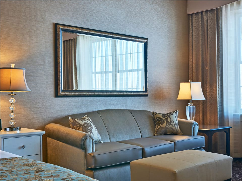 Grand King- Adults Only | Desk, laptop workspace, blackout drapes, iron/ironing board
