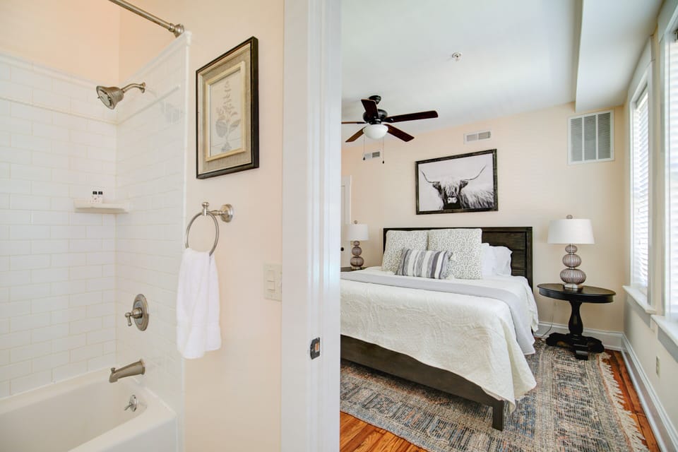 Bathroom over to bedroom