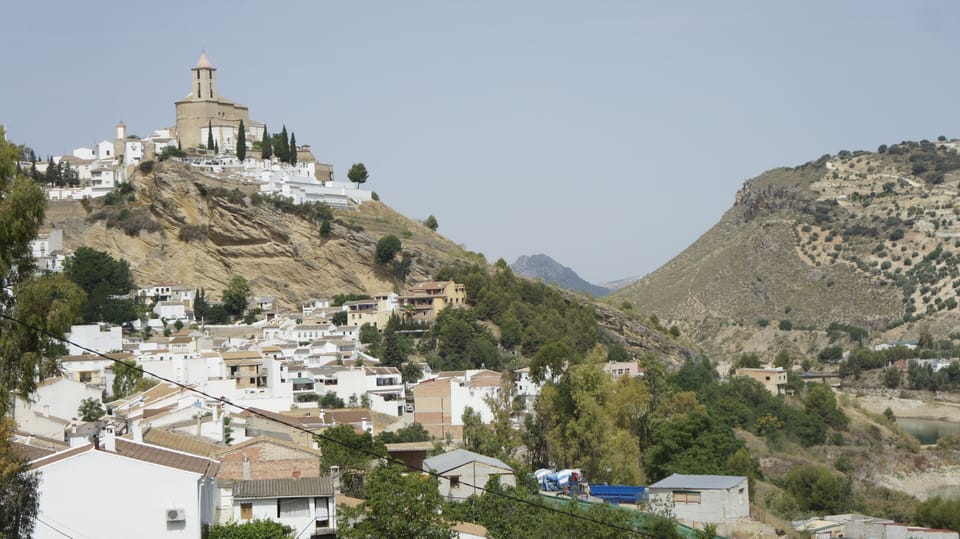 Iznajar perched on a hill