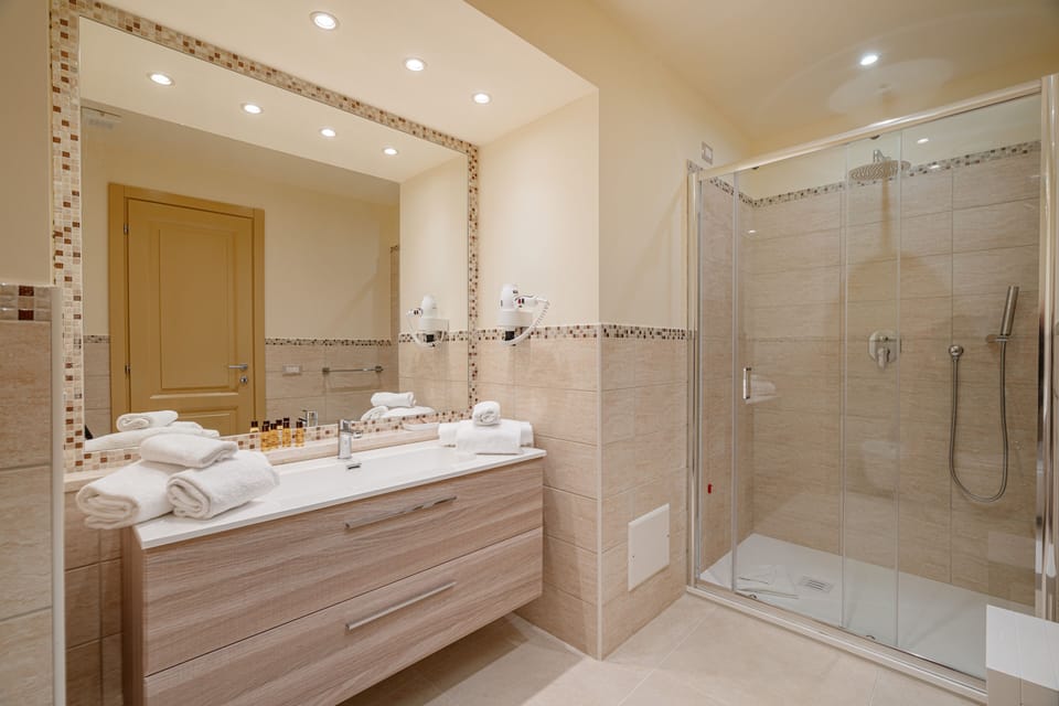 Free toiletries, hair dryer, bidet, towels
