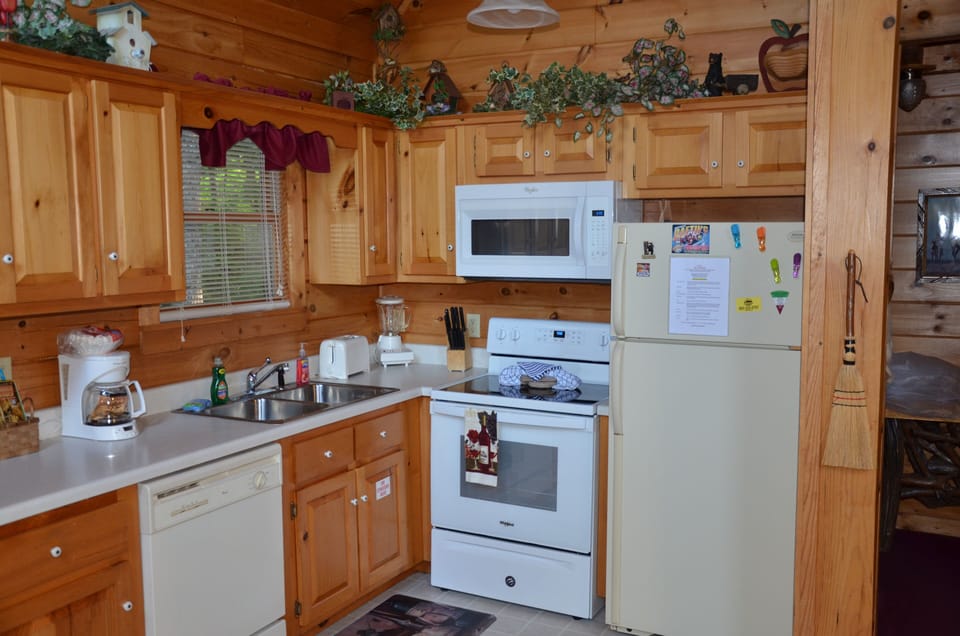 View of the clean and cozy kitchen. 