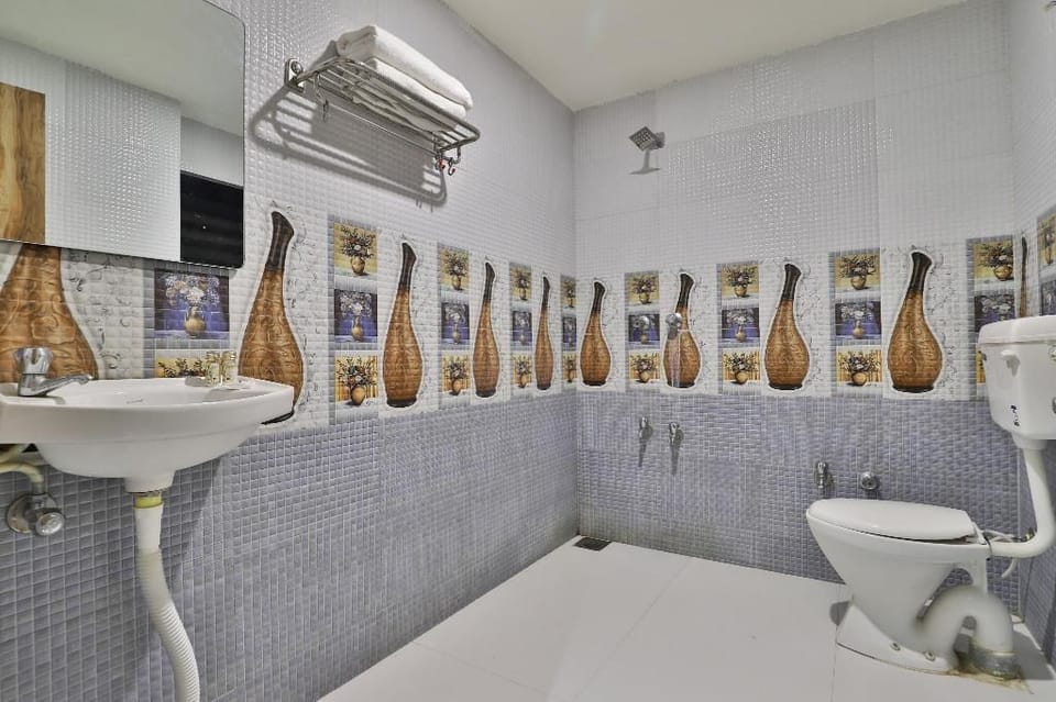 Shower, slippers, towels