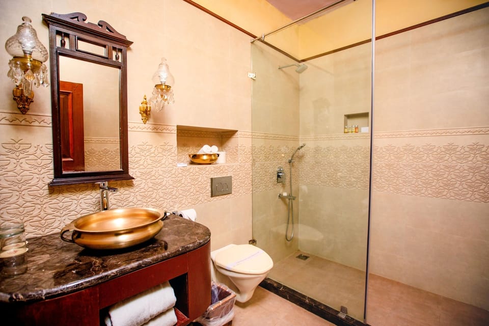 Deluxe Double or Twin Room | Bathroom | Rainfall showerhead, designer toiletries, hair dryer, bathrobes