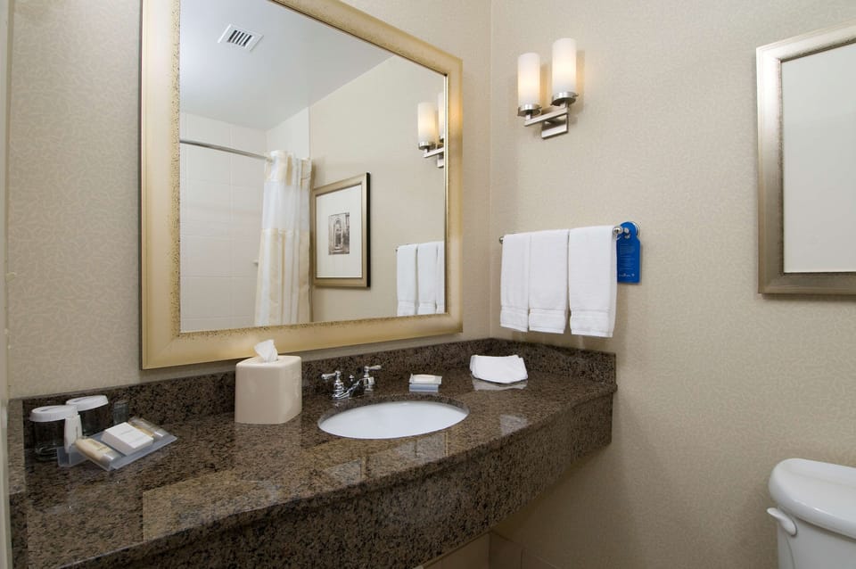 Hair dryer, towels