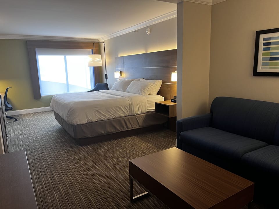 Suite, 1 King Bed | Premium bedding, desk, iron/ironing board, free cribs/infant beds
