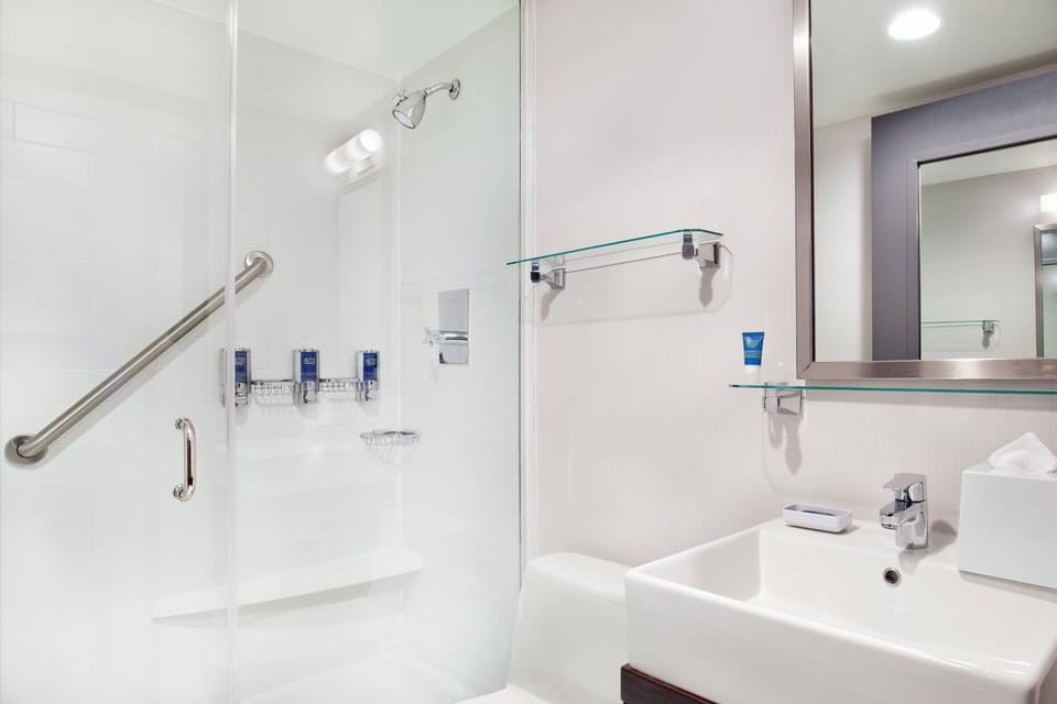 Free toiletries, hair dryer, towels