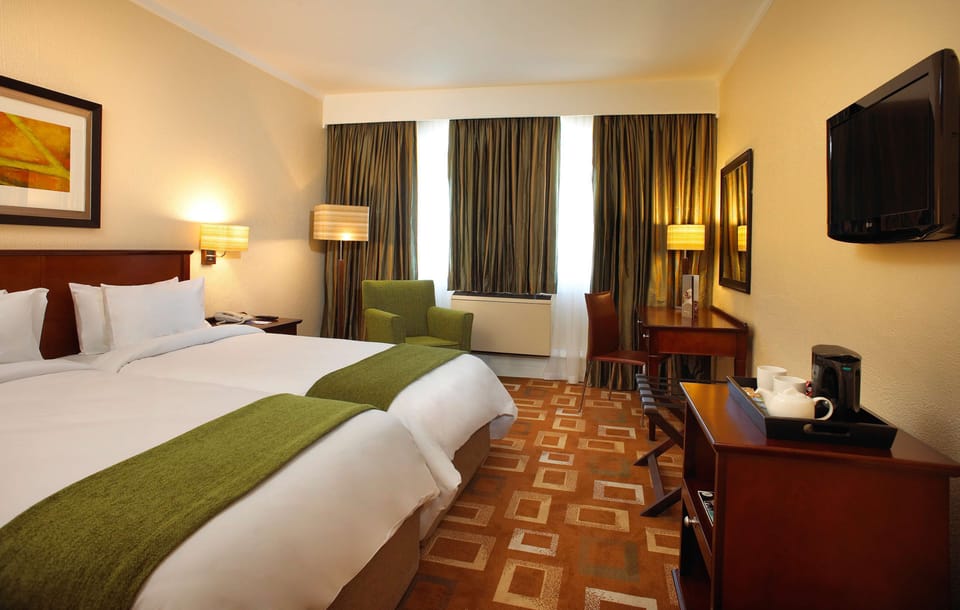 In-room safe, desk, laptop workspace, blackout drapes