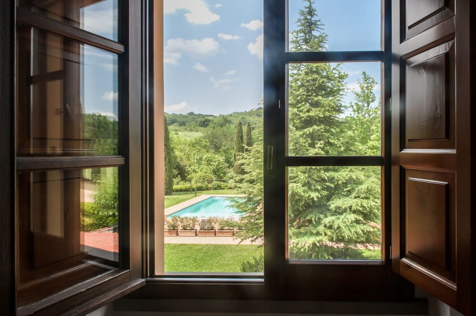 Double Room, 1 Queen Bed, Pool View | View from room