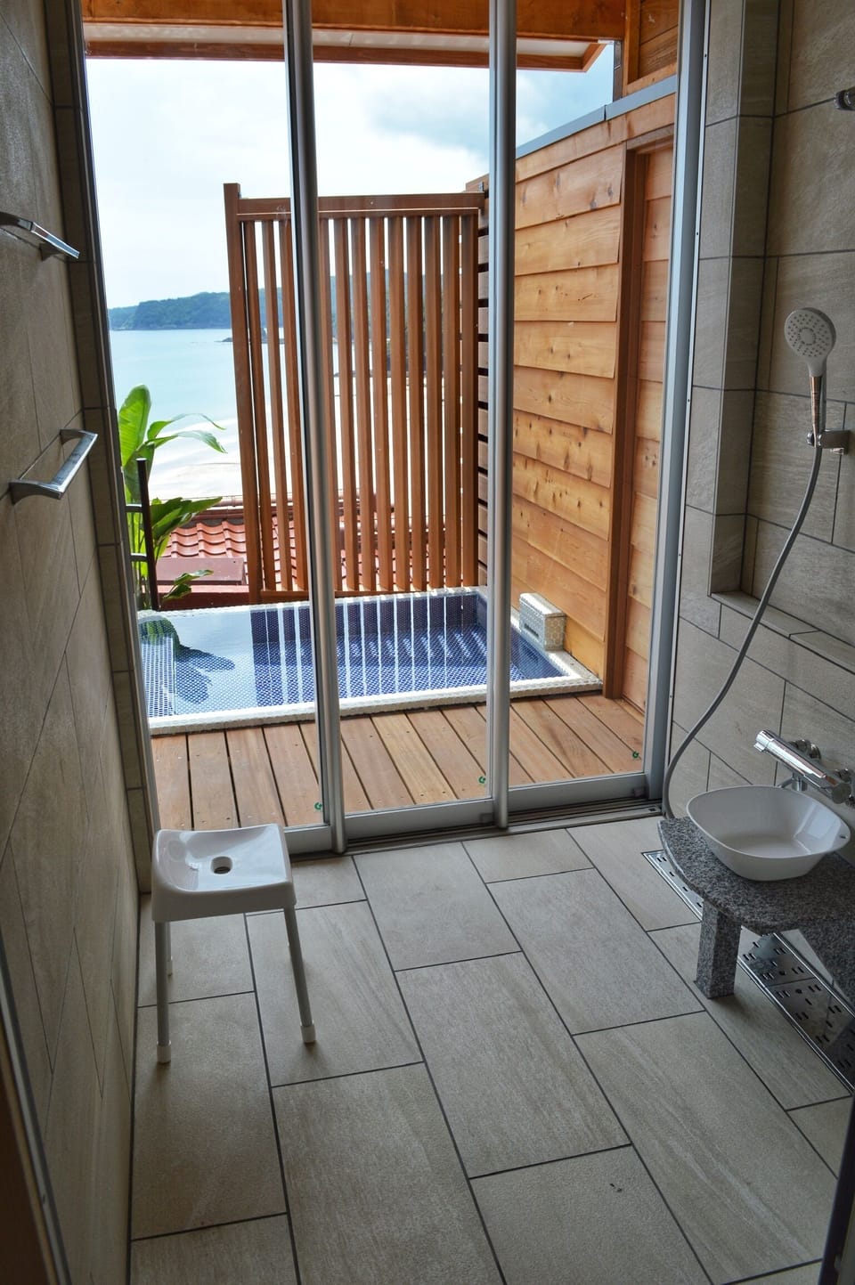 Twin Room with Private Open Air Bath(50sqm) | Bathroom | Separate tub and shower, hair dryer, slippers, electronic bidet