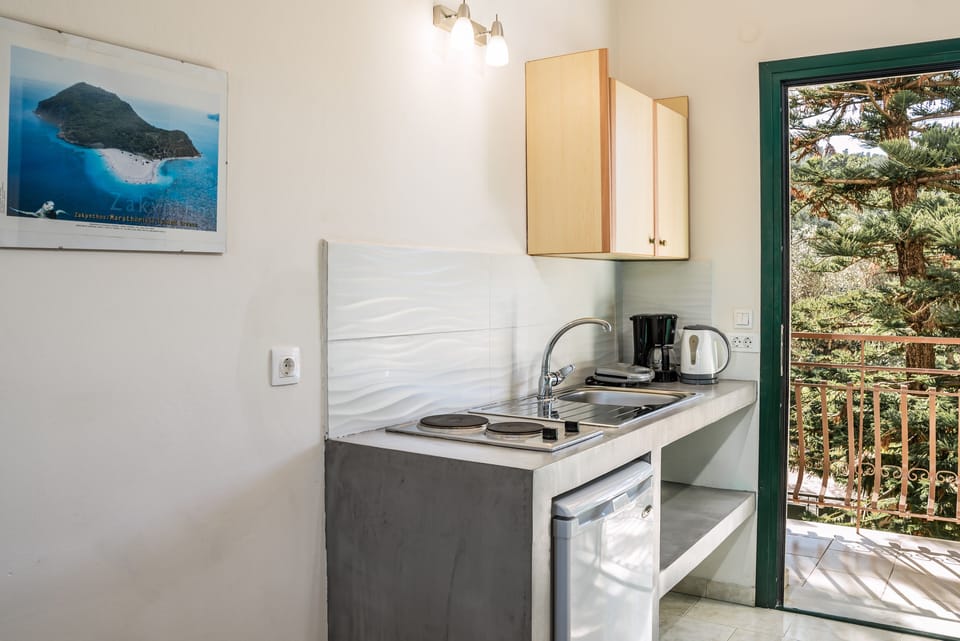 Studio | Private kitchenette | Fridge, stovetop, coffee/tea maker, cookware/dishes/utensils