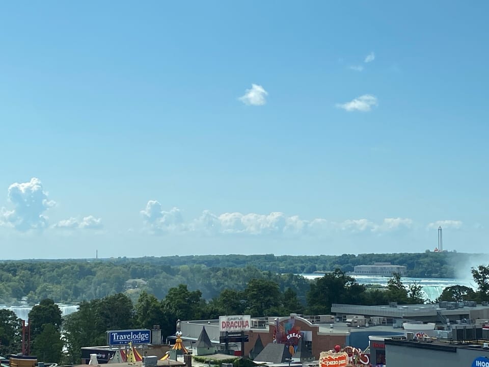 Two Queen Partial View of the Falls | Iron/ironing board, rollaway beds, free WiFi, bed sheets