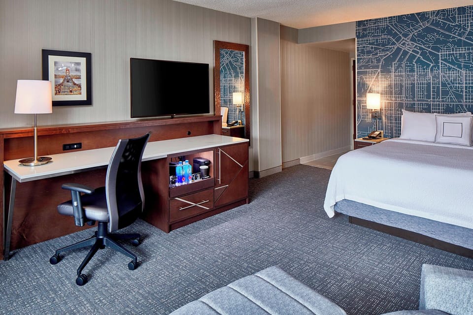 1 bedroom, premium bedding, pillowtop beds, desk