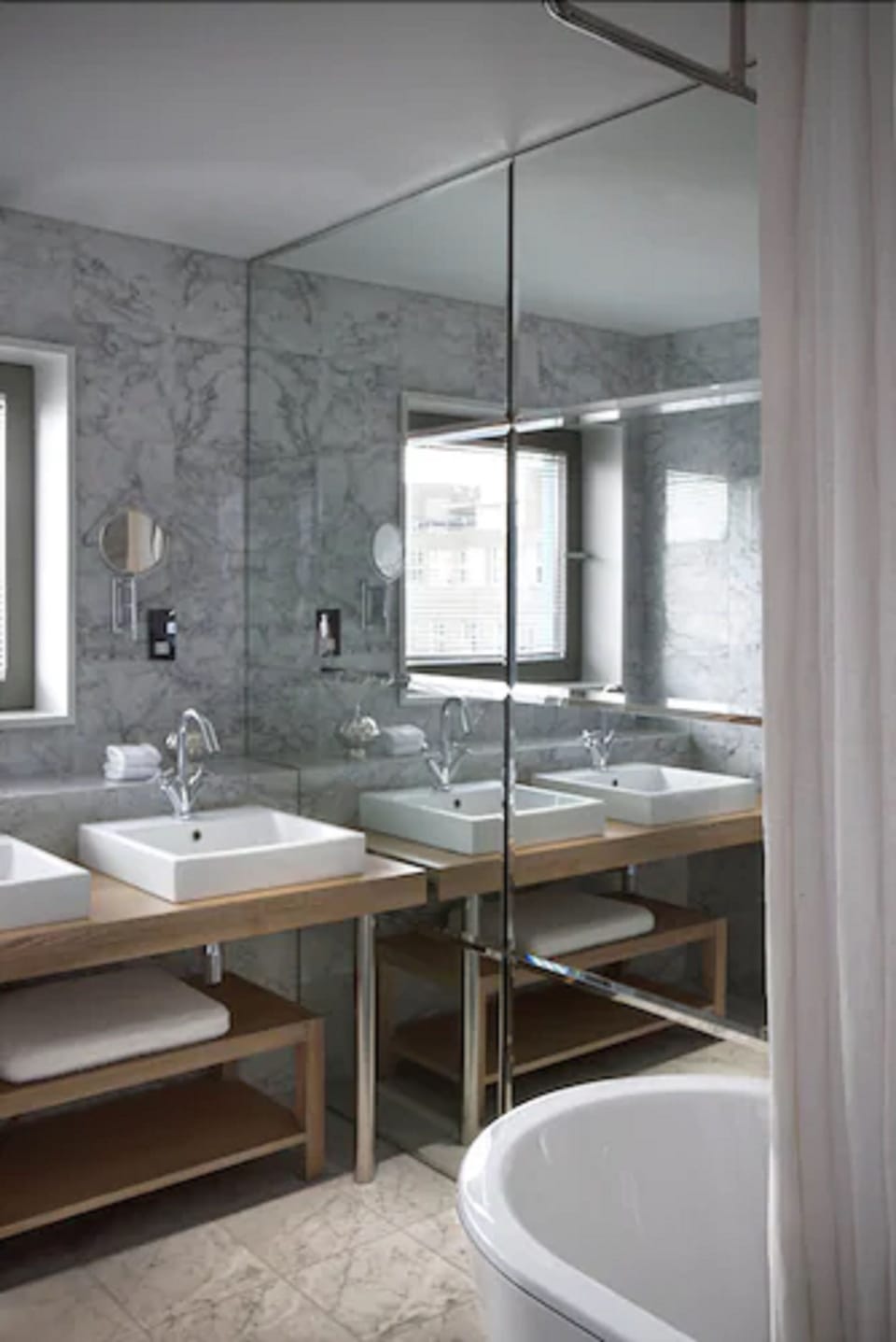 Duplex Luxe Suite | Bathroom | Designer toiletries, hair dryer, bathrobes, slippers