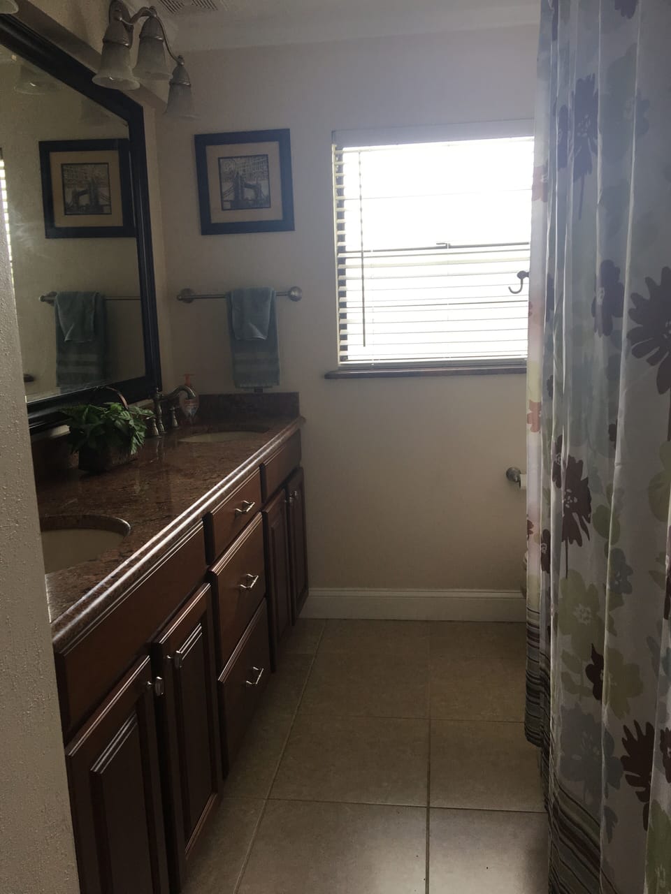 Second bathroom with granite countertops