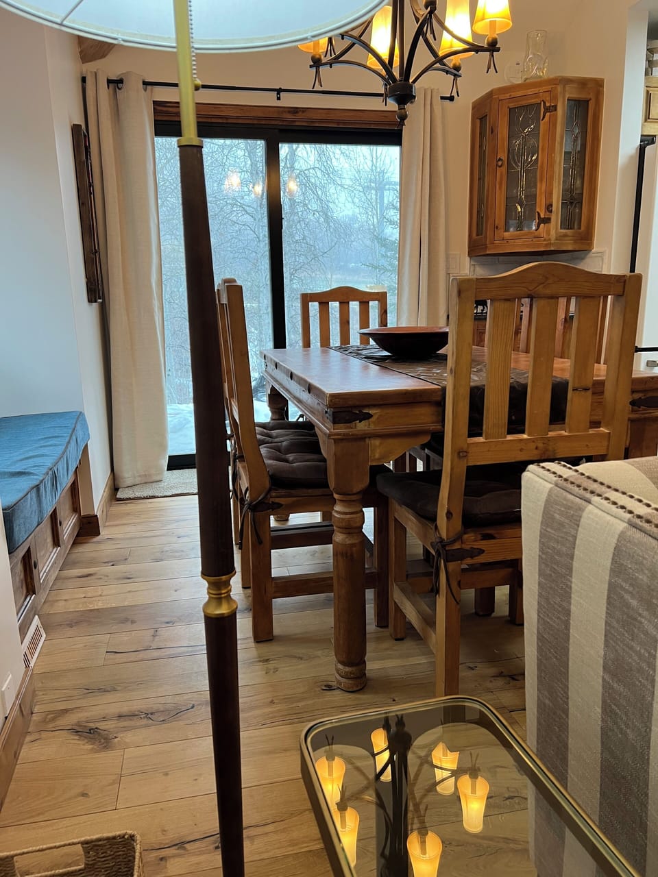 Dining table for six.