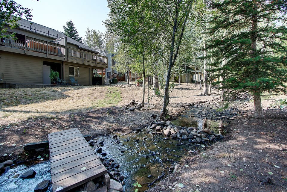 Hidden Creek looking back to the home and  backyard