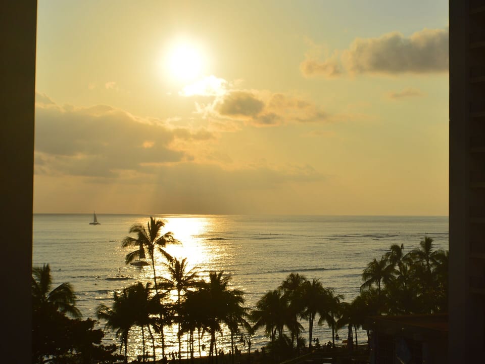 Sunset from from lanai (balcony).