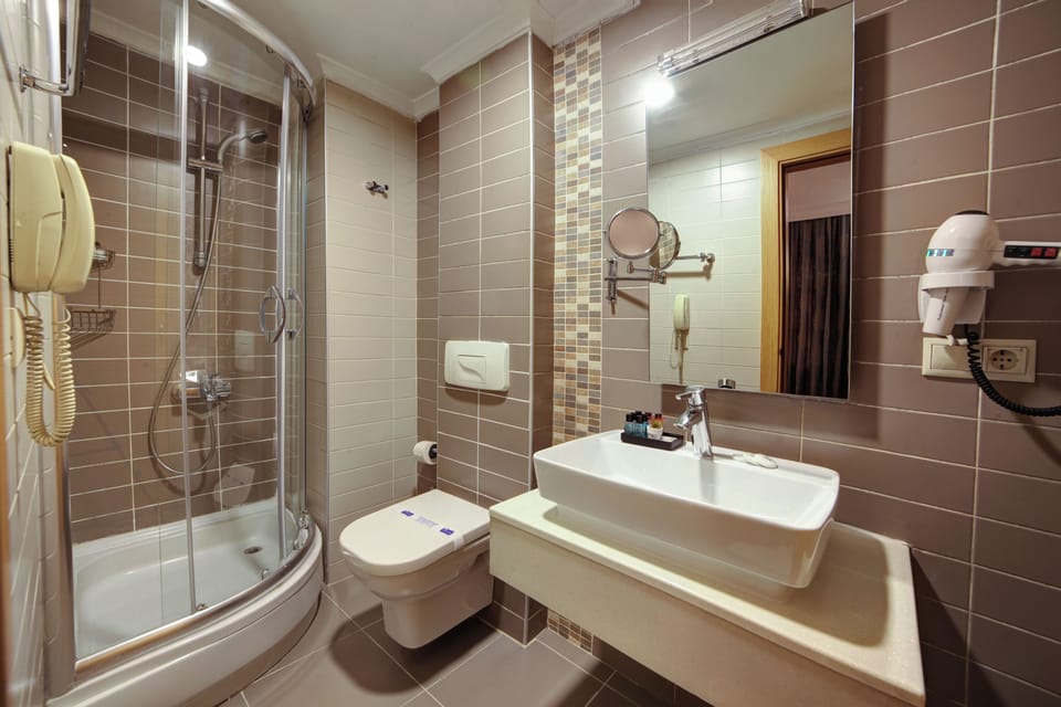 Standard Double Room | Bathroom | Shower, free toiletries, hair dryer, slippers