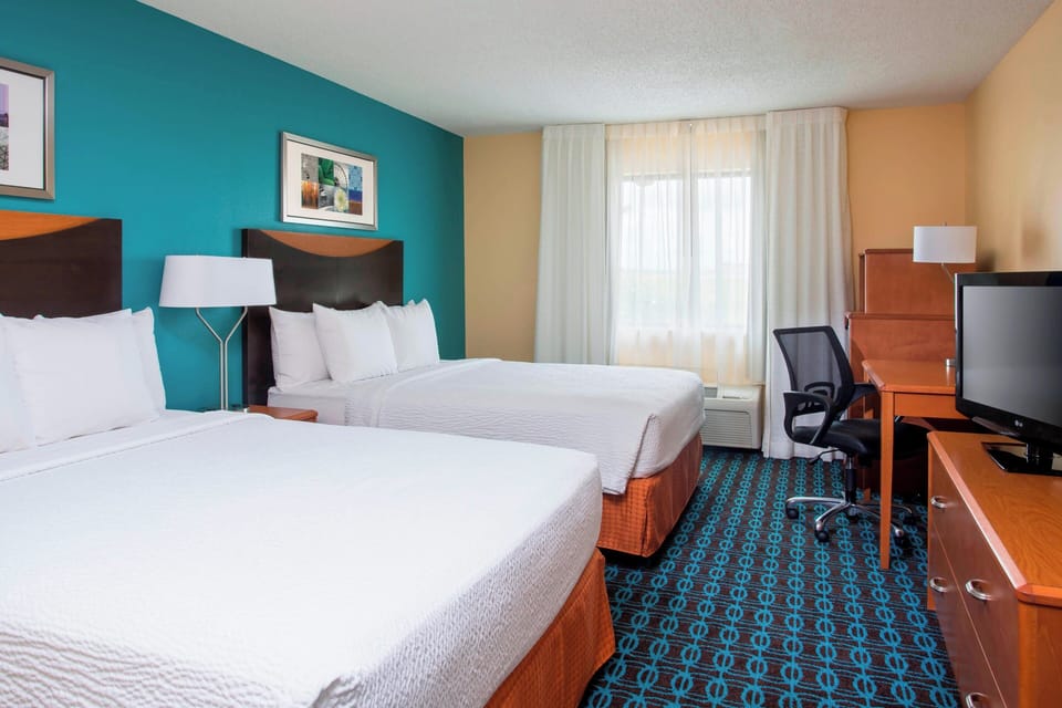 Room, 2 Queen Beds | Premium bedding, desk, iron/ironing board, cribs (free)