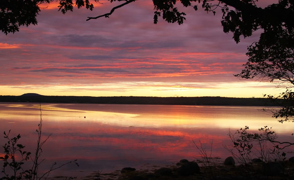 Sunset over the bay.