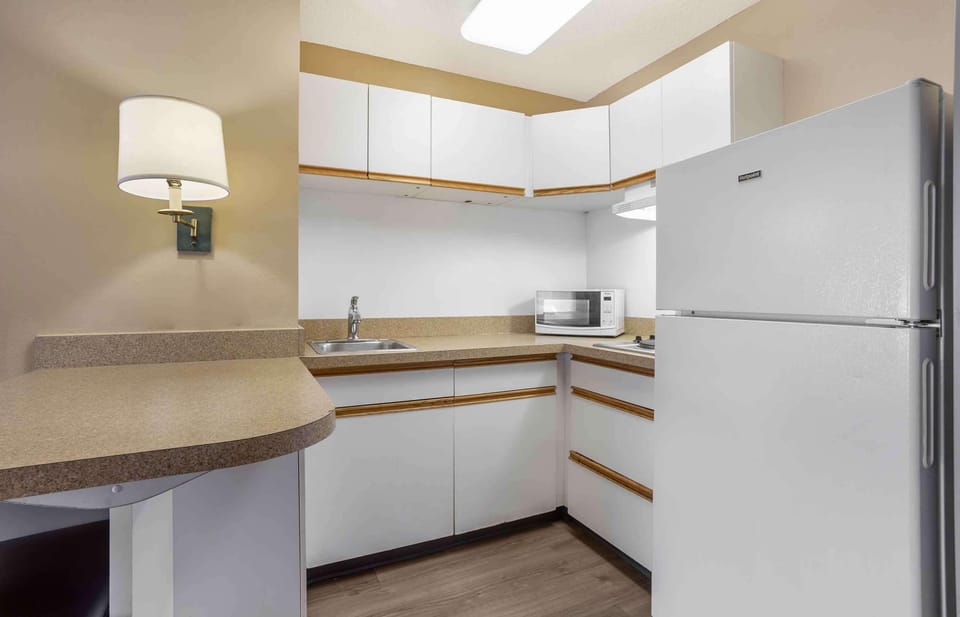 Deluxe Studio, 1 King Bed with Sofa bed, Non Smoking | Private kitchen | Full-size fridge, microwave, stovetop, coffee/tea maker