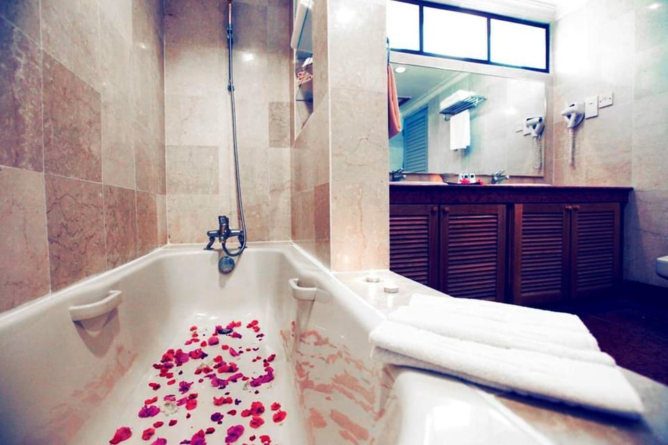 Suite | Bathroom | Shower, free toiletries, towels