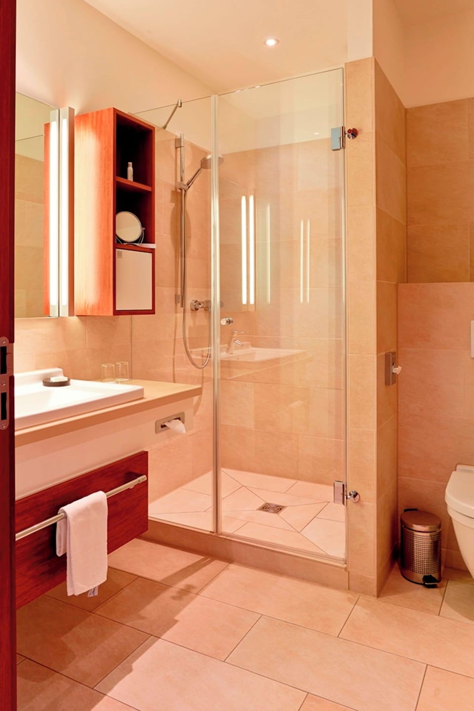 Shower, free toiletries, hair dryer, slippers