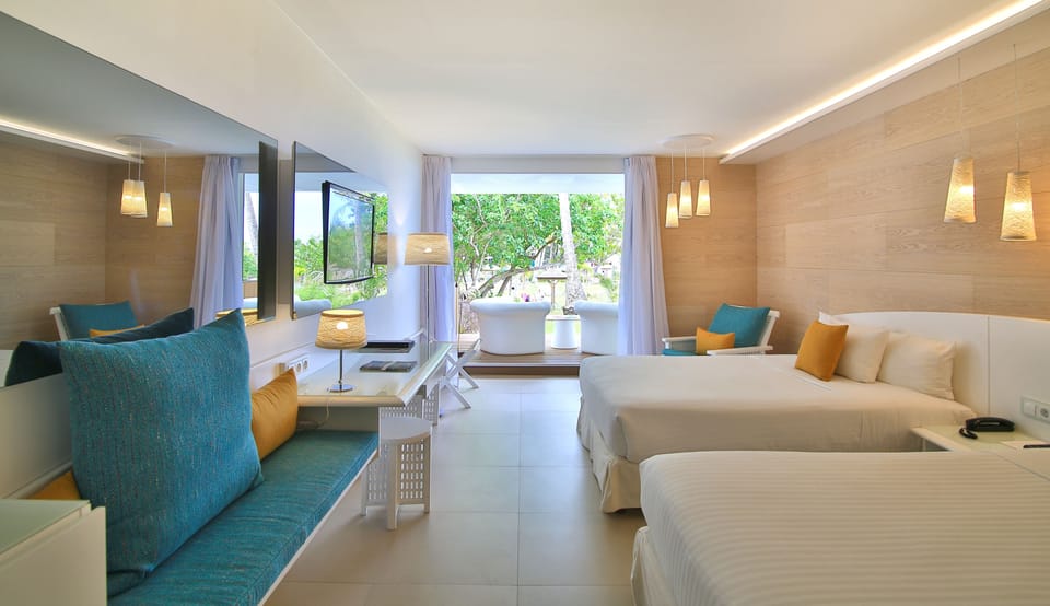 Room, 2 Double Beds, Terrace, Ocean View | Premium bedding, in-room safe, desk, blackout drapes