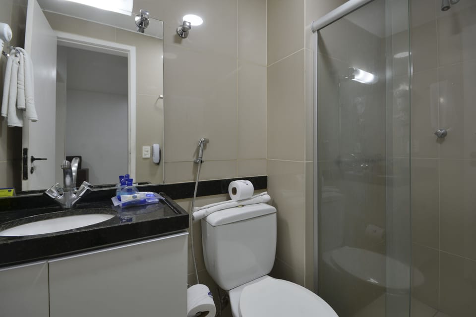 Apartment | Bathroom | Shower, free toiletries, hair dryer, towels