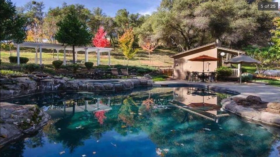 Our “Cement Pond” aka pool and spa
