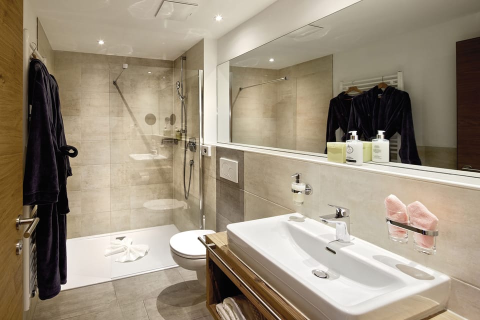 Classic Apartment | Bathroom | Shower, free toiletries, hair dryer, bathrobes