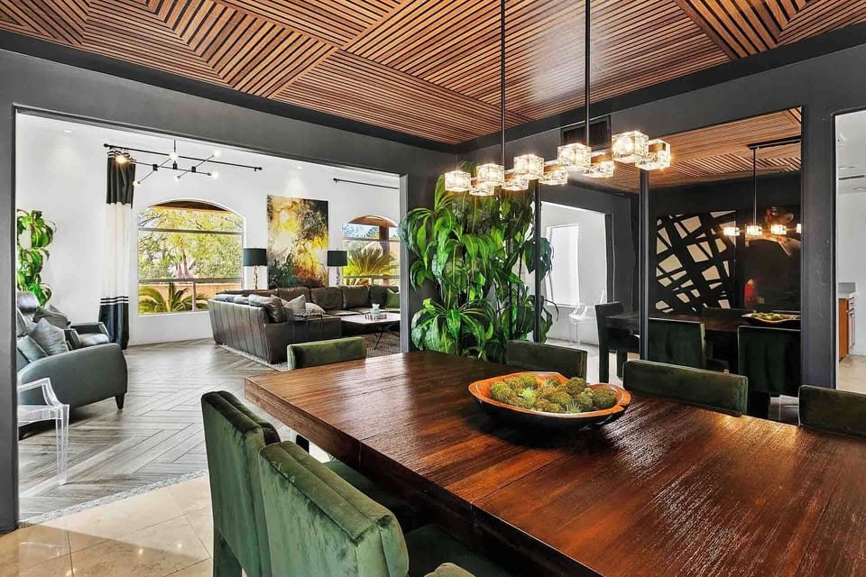Comfortable dining room seats 8