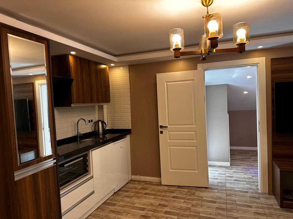 Family Suite | Private kitchen | Fridge, eco-friendly cleaning products, paper towels