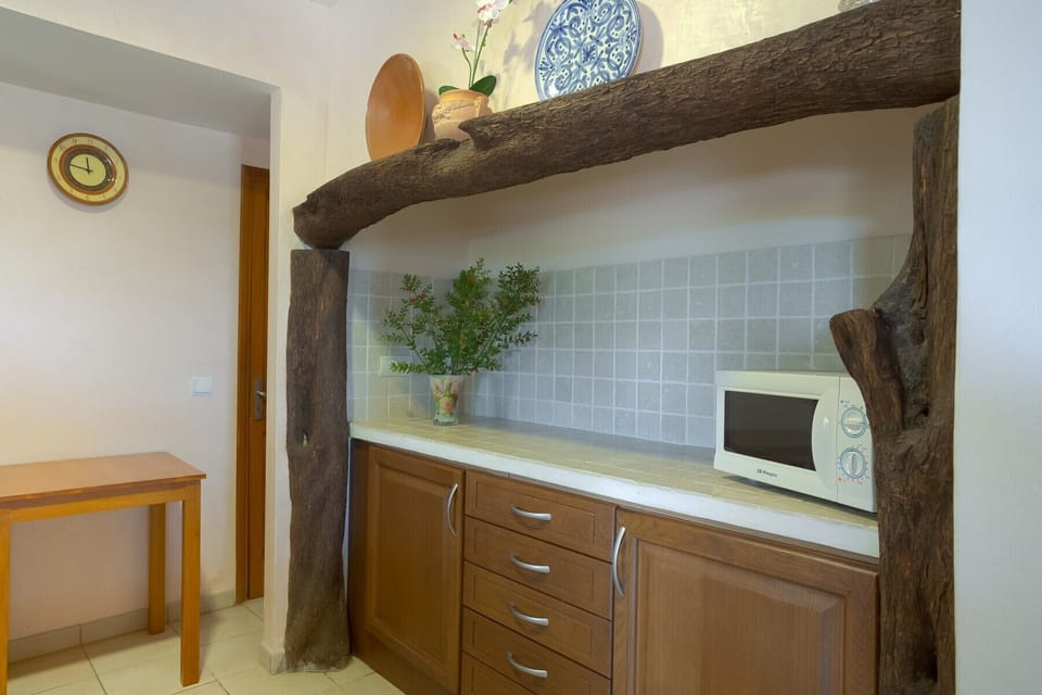 Kitchen with microwave