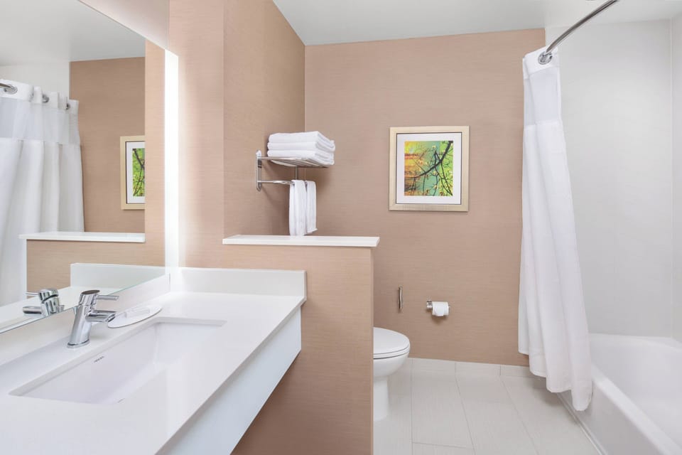 Free toiletries, hair dryer, towels