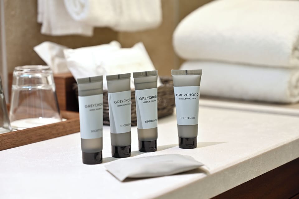 Grand Corner Twin Room Non Smoking | Bathroom | Separate tub and shower, hydromassage showerhead, free toiletries