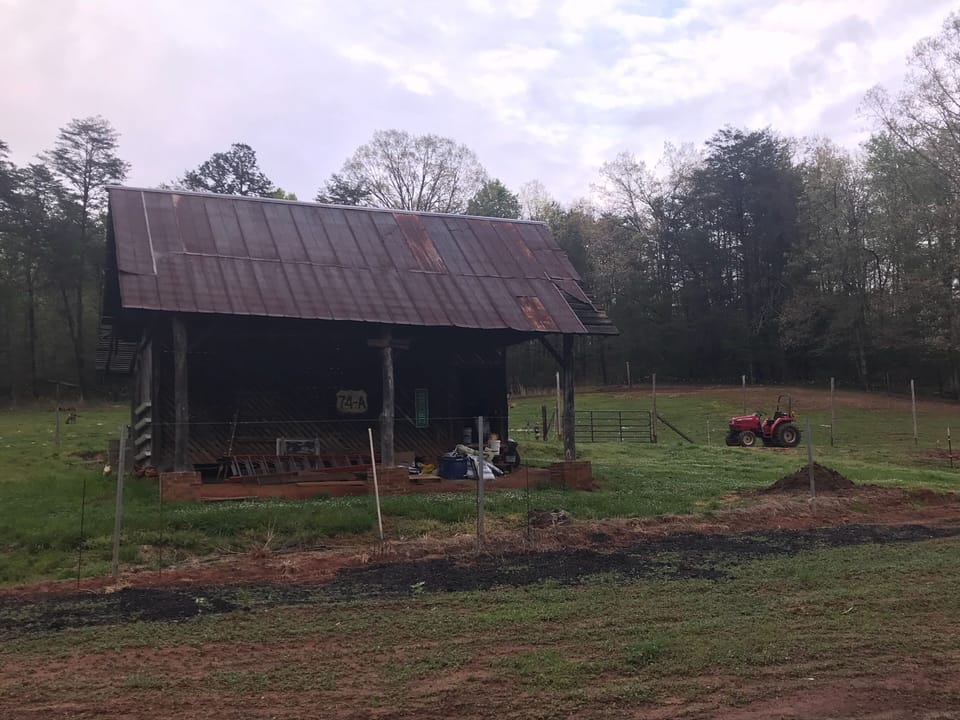one of the historic barns on the property