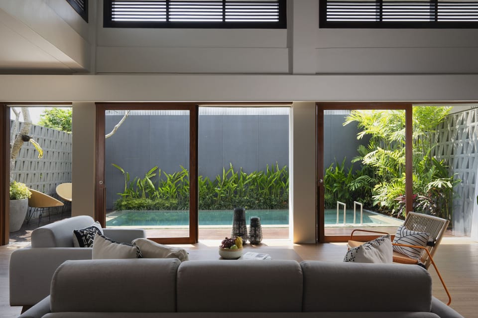 Family Villa, 3 Bedrooms, Private Pool | Living area | 50-inch flat-screen TV with cable channels