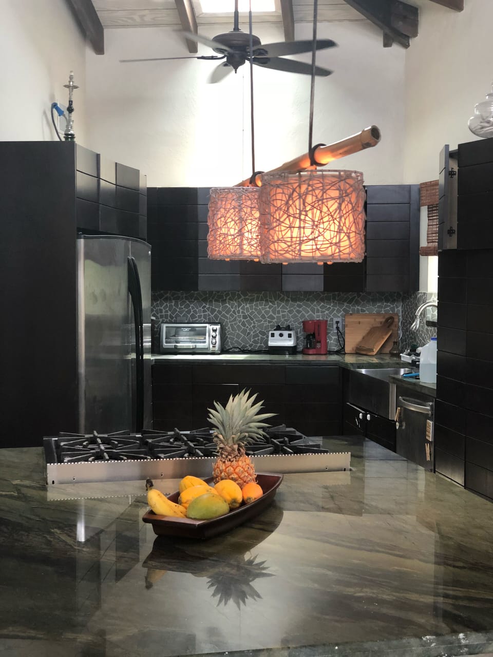 Large kitchen with gas stove