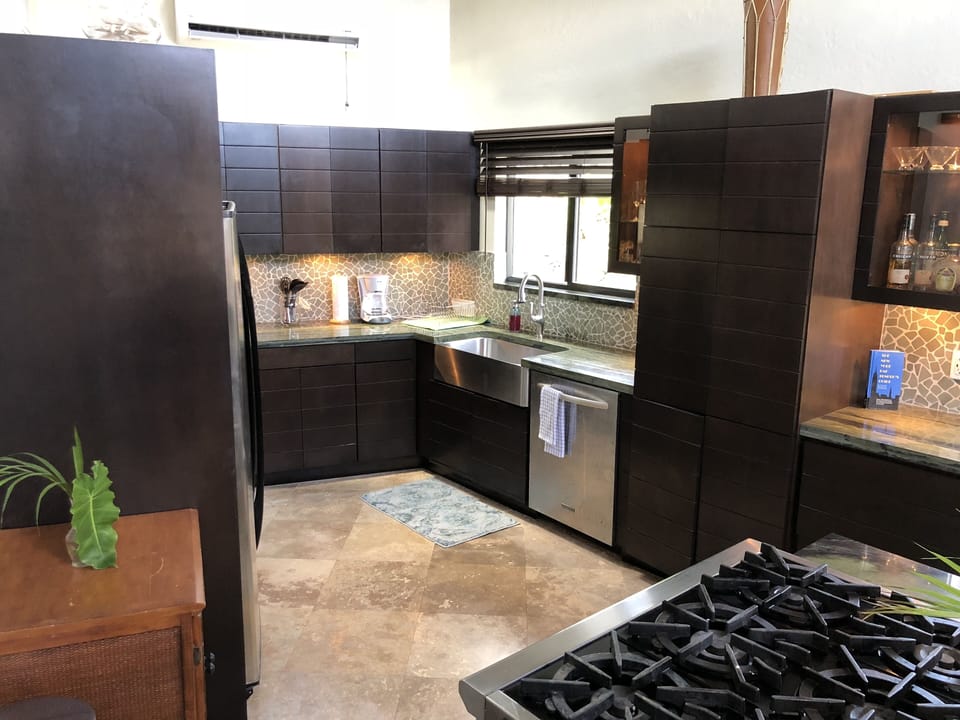 large, bright spacious kitchen with Wolf range