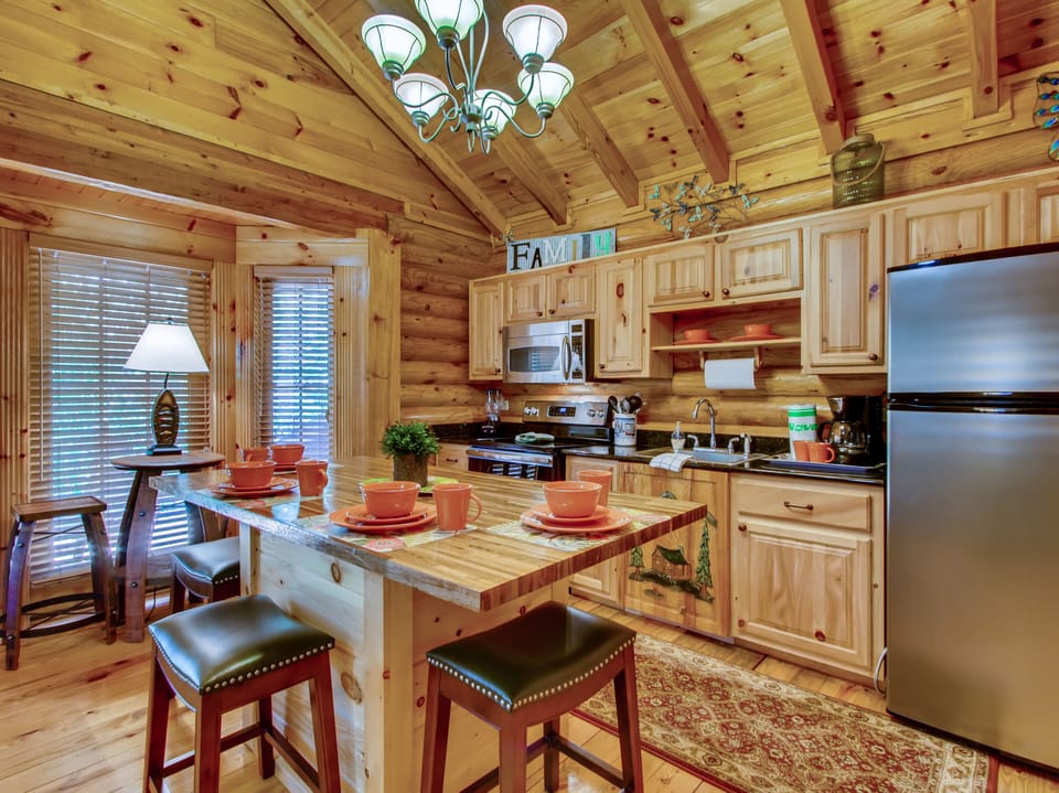 Two Full Kitchens - Full view of kitchen and dinning area.