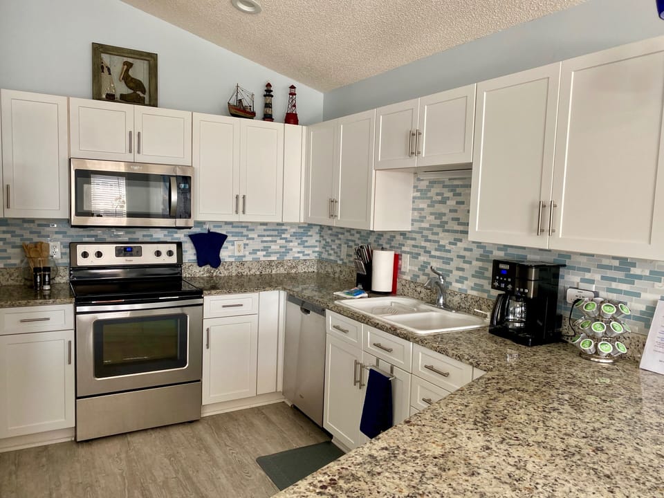 LOTS OF SPACE TO PREP YOUR HOME-COOKED MEALS IF OPTING TO STAY IN.