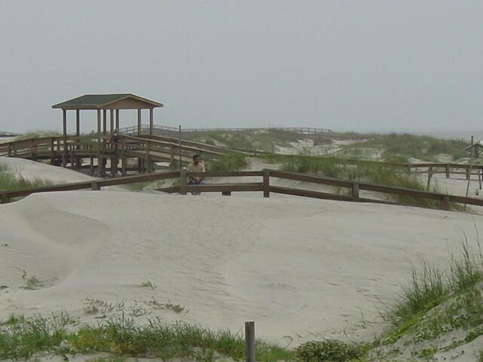 Boardwalk to the beach on every block