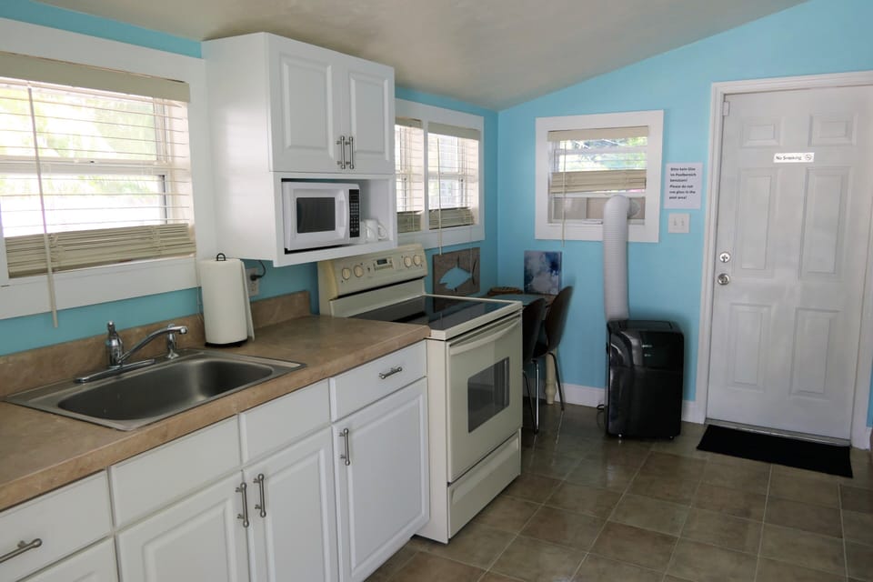well equpped kitchen with direct access to the garden